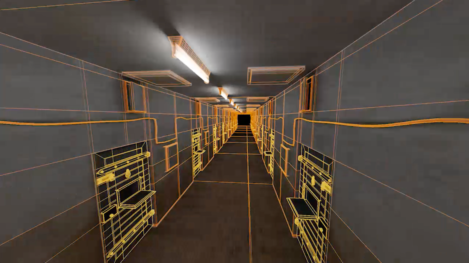 Gorinov – photoreal 3D prison interior created for a human rights animation